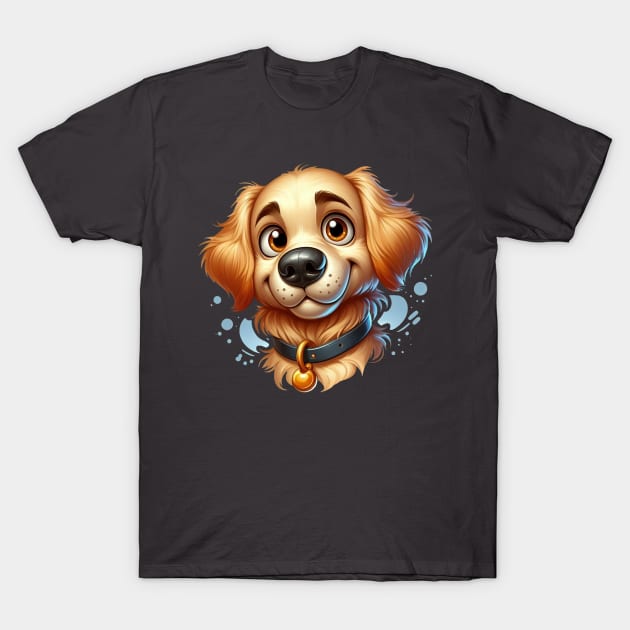 Cute Golden Retriever Puppy T-Shirt by Dmytro